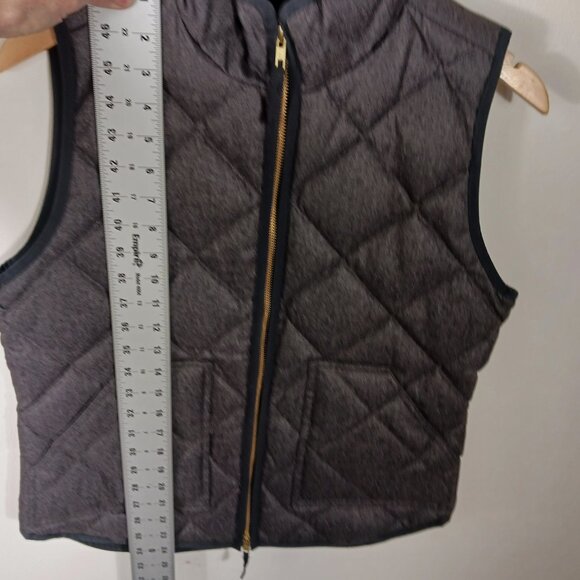 J. Crew Quilted Down & Feather Fill Dark Gray Vest Size Small, Classic Outerwear - Picture 13 of 15